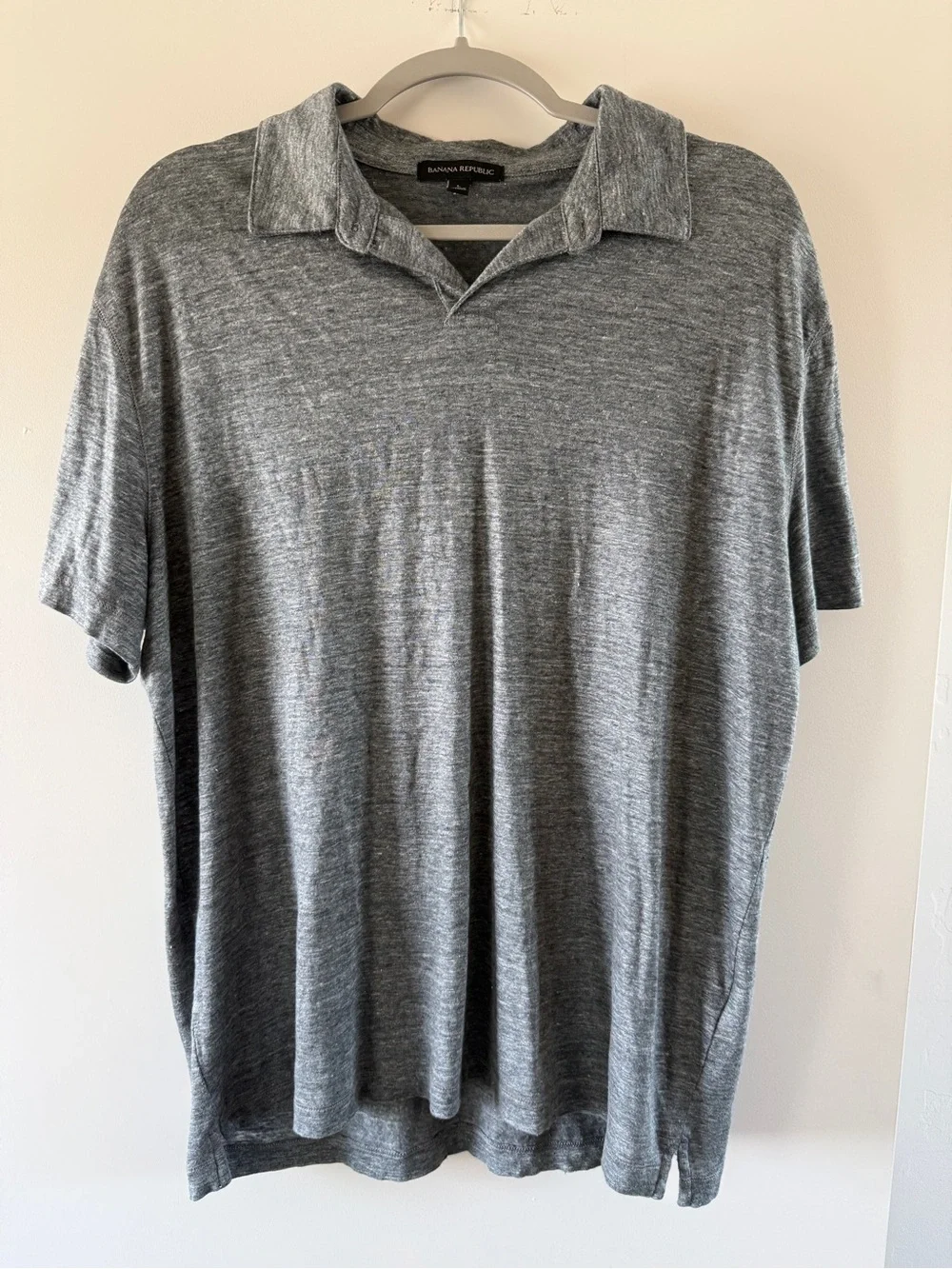 Banana Republic Heather Gray Short-Sleeve Polo